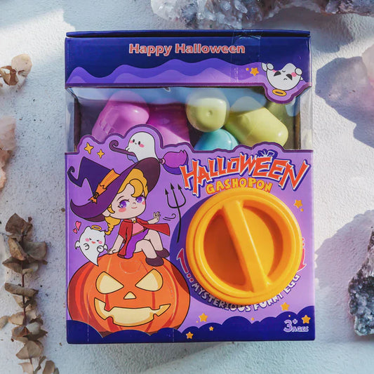 Halloween Crystal Gachapon Machine—Ghost Dogs, Bats, and Spooky Little Figurines