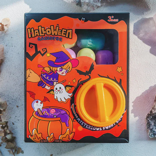 Halloween Crystal Gachapon Machine—Ghost Dogs, Bats, and Spooky Little Figurines