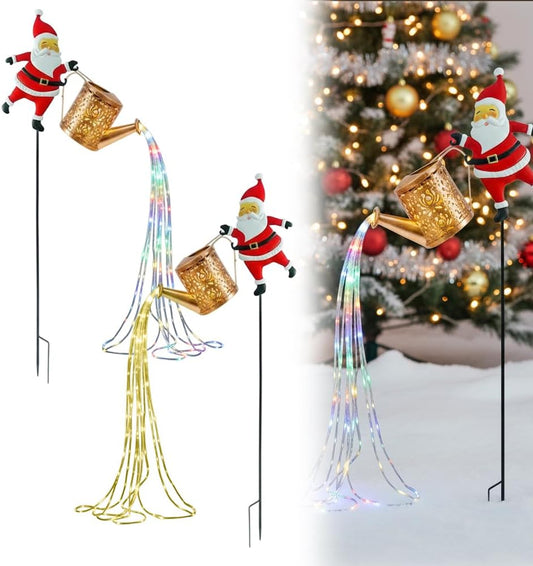 Santa Claus Solar Watering Can Light - 2026 New Solar Christmas Outdoor Lantern Light