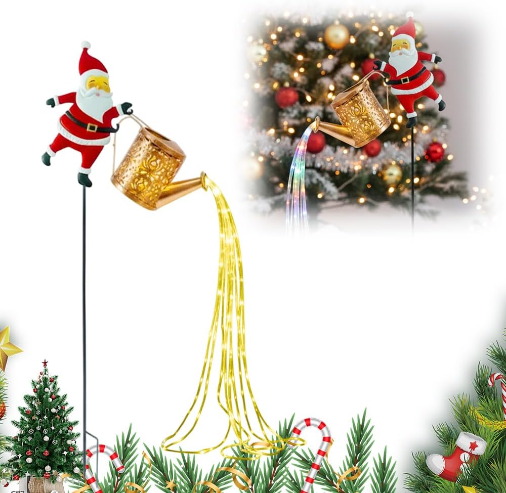 Santa Claus Solar Watering Can Light - 2026 New Solar Christmas Outdoor Lantern Light