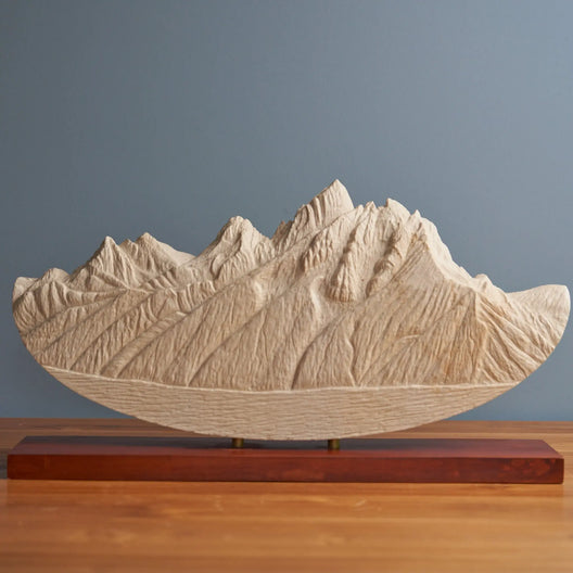Artisan Mountain Sculpture - Dynamic Stone Art for Home & Office Decor