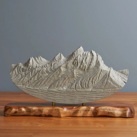 Artisan Mountain Sculpture - Dynamic Stone Art for Home & Office Decor