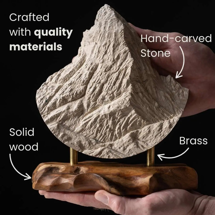 Artisan Mountain Sculpture - Dynamic Stone Art for Home & Office Decor